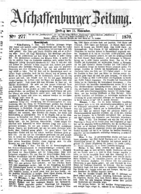 Aschaffenburger Zeitung Freitag 11. November 1870