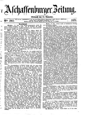 Aschaffenburger Zeitung Mittwoch 30. November 1870