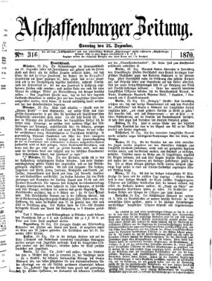 Aschaffenburger Zeitung Sonntag 25. Dezember 1870