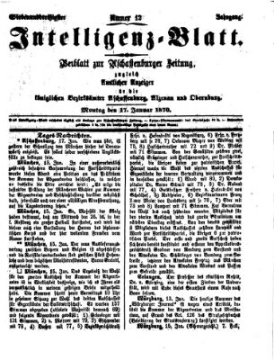 Aschaffenburger Zeitung Montag 17. Januar 1870
