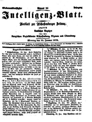 Aschaffenburger Zeitung Montag 31. Januar 1870