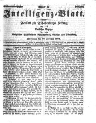 Aschaffenburger Zeitung Mittwoch 16. Februar 1870