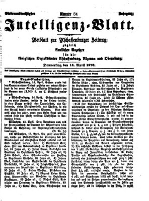Aschaffenburger Zeitung Donnerstag 14. April 1870