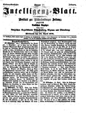 Aschaffenburger Zeitung Mittwoch 20. April 1870