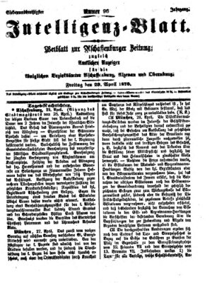 Aschaffenburger Zeitung Freitag 29. April 1870