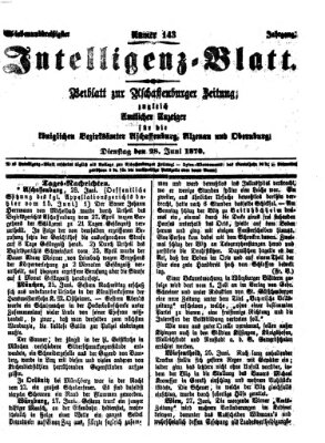 Aschaffenburger Zeitung Dienstag 28. Juni 1870