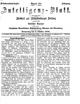 Aschaffenburger Zeitung Donnerstag 6. Oktober 1870
