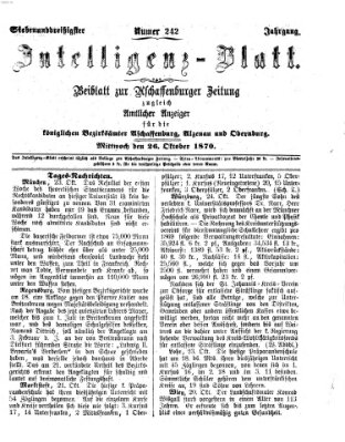 Aschaffenburger Zeitung Mittwoch 26. Oktober 1870