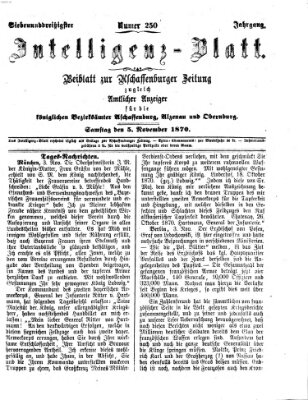 Aschaffenburger Zeitung Samstag 5. November 1870