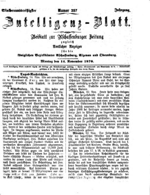 Aschaffenburger Zeitung Montag 14. November 1870