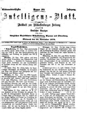Aschaffenburger Zeitung Mittwoch 23. November 1870