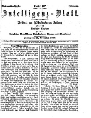 Aschaffenburger Zeitung Freitag 25. November 1870