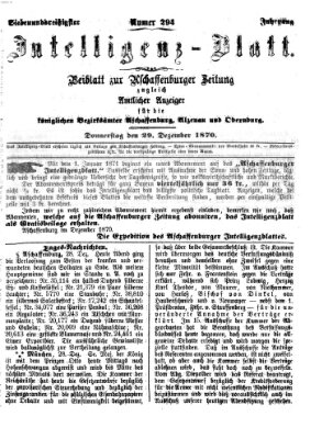 Aschaffenburger Zeitung Donnerstag 29. Dezember 1870