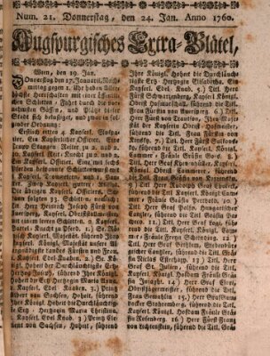 Augspurgische Ordinari-Post-Zeitung (Augsburger Postzeitung) Donnerstag 24. Januar 1760