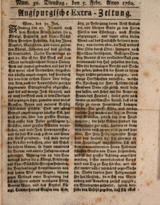Augspurgische Ordinari-Post-Zeitung (Augsburger Postzeitung) Dienstag 5. Februar 1760
