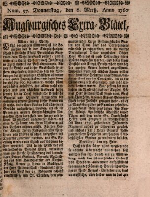 Augspurgische Ordinari-Post-Zeitung (Augsburger Postzeitung) Donnerstag 6. März 1760