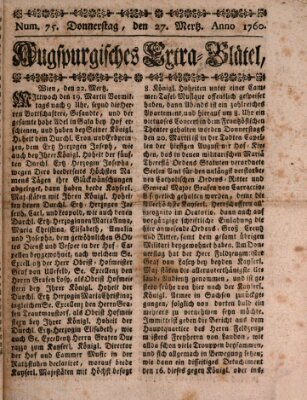 Augspurgische Ordinari-Post-Zeitung (Augsburger Postzeitung) Donnerstag 27. März 1760