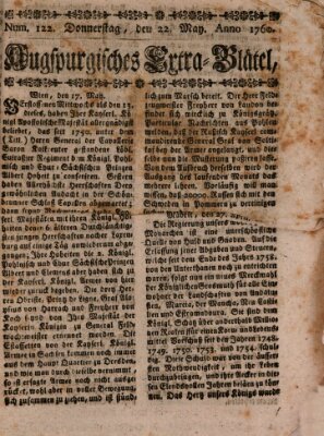 Augspurgische Ordinari-Post-Zeitung (Augsburger Postzeitung) Donnerstag 22. Mai 1760