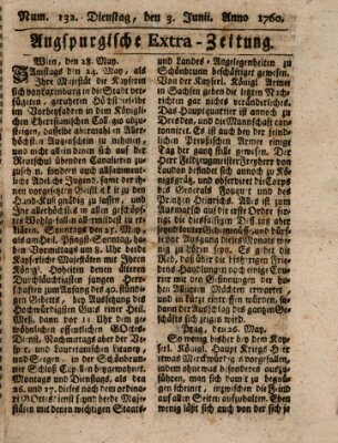 Augspurgische Ordinari-Post-Zeitung (Augsburger Postzeitung) Dienstag 3. Juni 1760