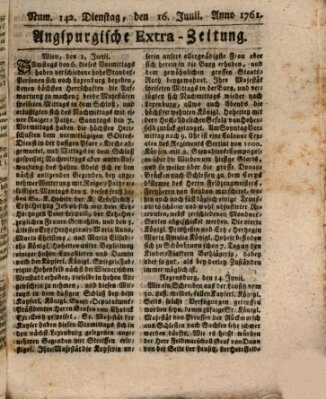 Augspurgische Ordinari-Post-Zeitung (Augsburger Postzeitung) Dienstag 16. Juni 1761