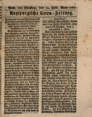 Augspurgische Ordinari-Post-Zeitung (Augsburger Postzeitung) Dienstag 14. Juli 1761