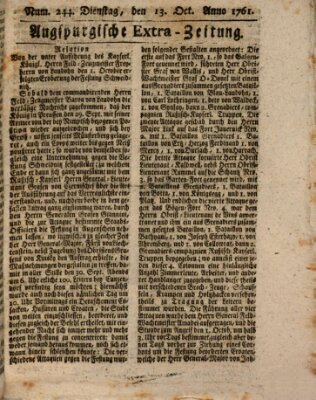 Augspurgische Ordinari-Post-Zeitung (Augsburger Postzeitung) Dienstag 13. Oktober 1761