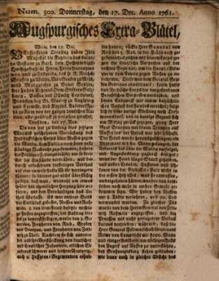 Augspurgische Ordinari-Post-Zeitung (Augsburger Postzeitung) Donnerstag 17. Dezember 1761