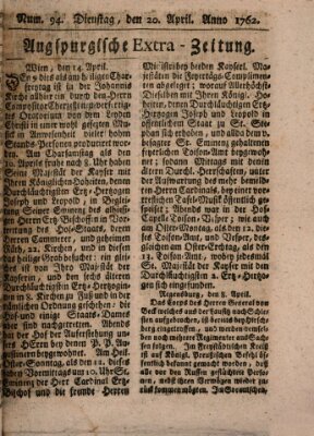 Augspurgische Ordinari-Post-Zeitung (Augsburger Postzeitung) Dienstag 20. April 1762