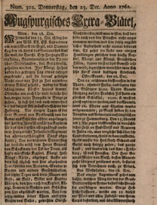 Augspurgische Ordinari-Post-Zeitung (Augsburger Postzeitung) Donnerstag 23. Dezember 1762