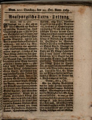 Augspurgische Ordinari-Post-Zeitung (Augsburger Postzeitung) Dienstag 25. Oktober 1763