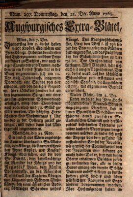 Augspurgische Ordinari-Post-Zeitung (Augsburger Postzeitung) Donnerstag 12. Dezember 1765