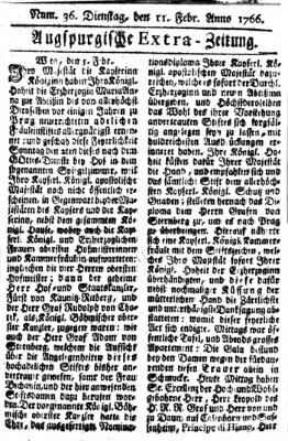 Augspurgische Ordinari-Post-Zeitung (Augsburger Postzeitung) Dienstag 11. Februar 1766