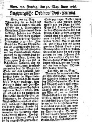Augspurgische Ordinari-Post-Zeitung (Augsburger Postzeitung) Freitag 30. Mai 1766