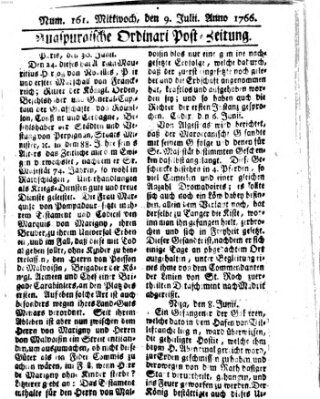 Augspurgische Ordinari-Post-Zeitung (Augsburger Postzeitung) Mittwoch 9. Juli 1766