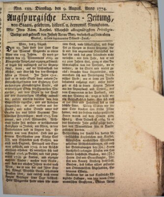 Augsburgische Ordinari Postzeitung von Staats-, gelehrten, historisch- u. ökonomischen Neuigkeiten (Augsburger Postzeitung) Dienstag 9. August 1774