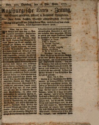 Augsburgische Ordinari Postzeitung von Staats-, gelehrten, historisch- u. ökonomischen Neuigkeiten (Augsburger Postzeitung) Dienstag 16. Dezember 1777