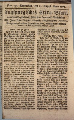Augsburgische Ordinari Postzeitung von Staats-, gelehrten, historisch- u. ökonomischen Neuigkeiten (Augsburger Postzeitung) Donnerstag 12. August 1779