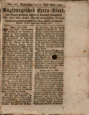 Augsburgische Ordinari Postzeitung von Staats-, gelehrten, historisch- u. ökonomischen Neuigkeiten (Augsburger Postzeitung) Donnerstag 13. Juli 1780