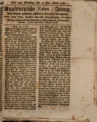 Augsburgische Ordinari Postzeitung von Staats-, gelehrten, historisch- u. ökonomischen Neuigkeiten (Augsburger Postzeitung) Dienstag 17. Oktober 1780