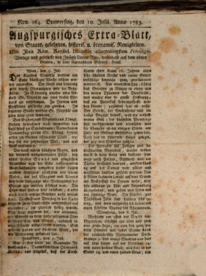 Augsburgische Ordinari Postzeitung von Staats-, gelehrten, historisch- u. ökonomischen Neuigkeiten (Augsburger Postzeitung) Donnerstag 10. Juli 1783