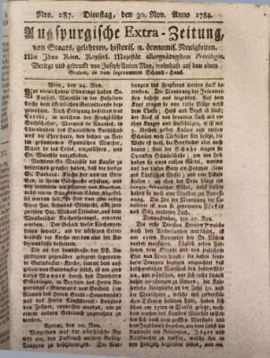 Augsburgische Ordinari Postzeitung von Staats-, gelehrten, historisch- u. ökonomischen Neuigkeiten (Augsburger Postzeitung) Dienstag 30. November 1784