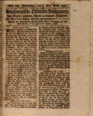 Augsburgische Ordinari Postzeitung von Staats-, gelehrten, historisch- u. ökonomischen Neuigkeiten (Augsburger Postzeitung) Donnerstag 8. Dezember 1791