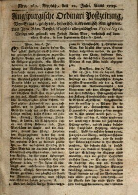 Augsburgische Ordinari Postzeitung von Staats-, gelehrten, historisch- u. ökonomischen Neuigkeiten (Augsburger Postzeitung) Freitag 12. Juli 1793