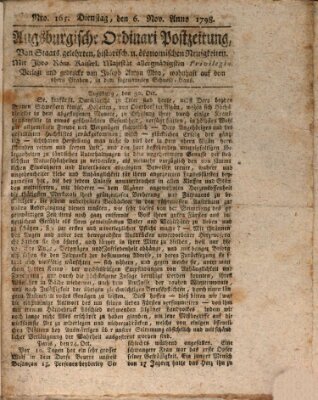Augsburgische Ordinari Postzeitung von Staats-, gelehrten, historisch- u. ökonomischen Neuigkeiten (Augsburger Postzeitung) Dienstag 6. November 1798