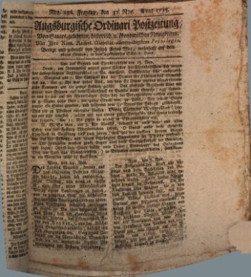 Augsburgische Ordinari Postzeitung von Staats-, gelehrten, historisch- u. ökonomischen Neuigkeiten (Augsburger Postzeitung) Freitag 30. November 1798