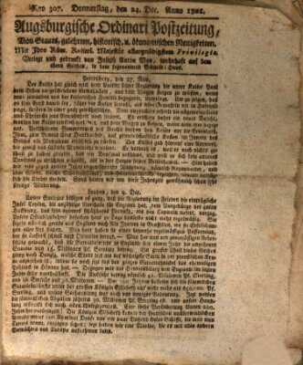 Augsburgische Ordinari Postzeitung von Staats-, gelehrten, historisch- u. ökonomischen Neuigkeiten (Augsburger Postzeitung) Donnerstag 24. Dezember 1801