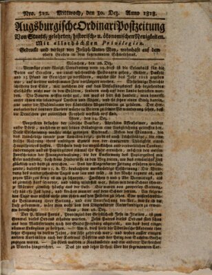 Augsburgische Ordinari Postzeitung von Staats-, gelehrten, historisch- u. ökonomischen Neuigkeiten (Augsburger Postzeitung) Mittwoch 30. Dezember 1818