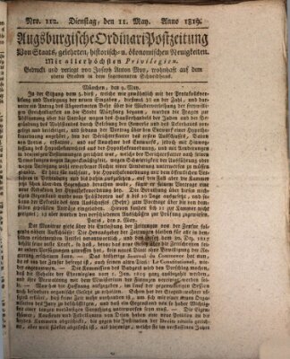 Augsburgische Ordinari Postzeitung von Staats-, gelehrten, historisch- u. ökonomischen Neuigkeiten (Augsburger Postzeitung) Dienstag 11. Mai 1819