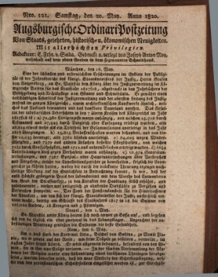 Augsburgische Ordinari Postzeitung von Staats-, gelehrten, historisch- u. ökonomischen Neuigkeiten (Augsburger Postzeitung) Samstag 20. Mai 1820