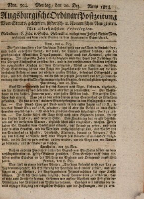Augsburgische Ordinari Postzeitung von Staats-, gelehrten, historisch- u. ökonomischen Neuigkeiten (Augsburger Postzeitung) Montag 20. Dezember 1824